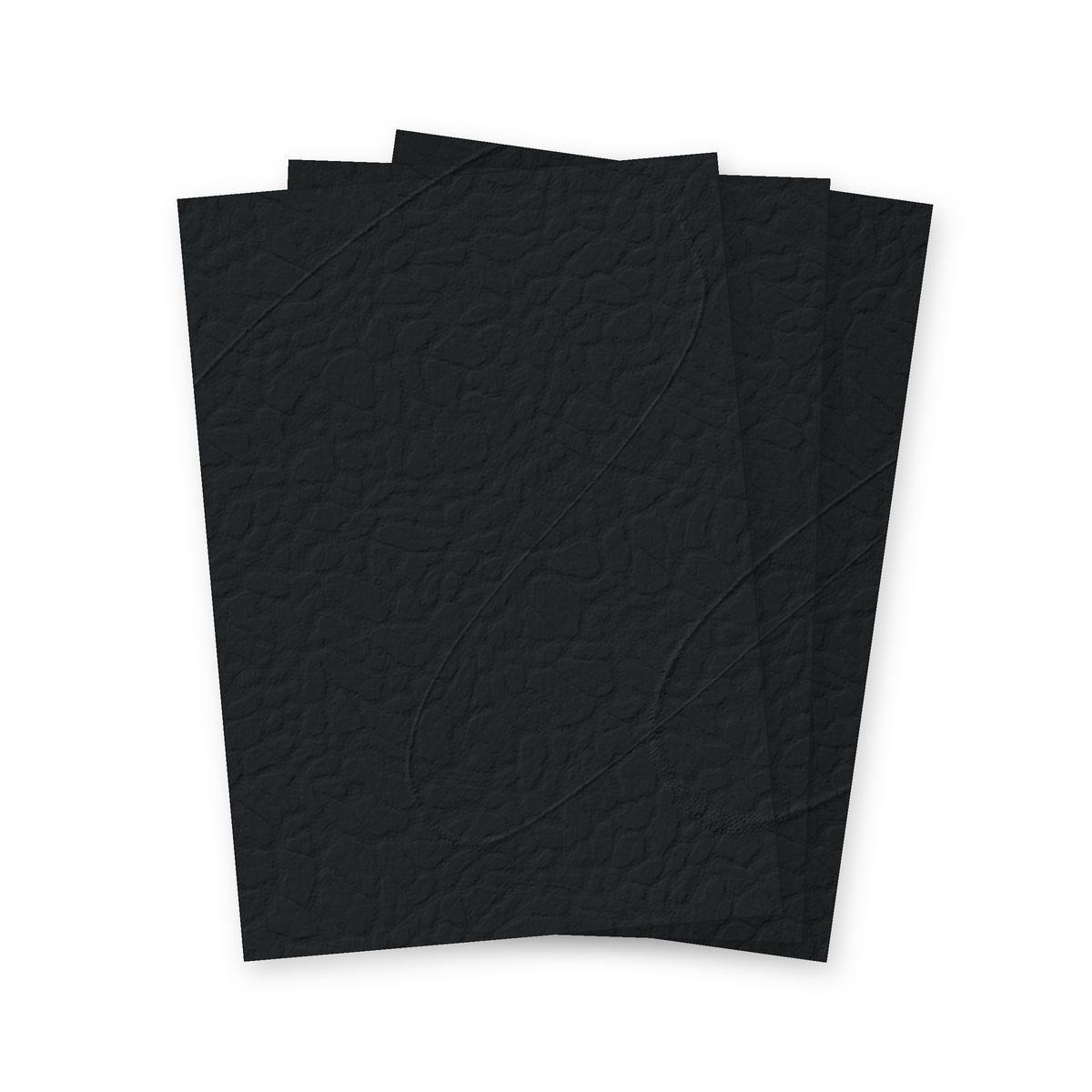Couverture de reliure cartonnée A4 Couvertures grain cuir noir 250 g A4 FALCON K - Couvertures cartonnées grain cuir Falcon K noir A4, illustration