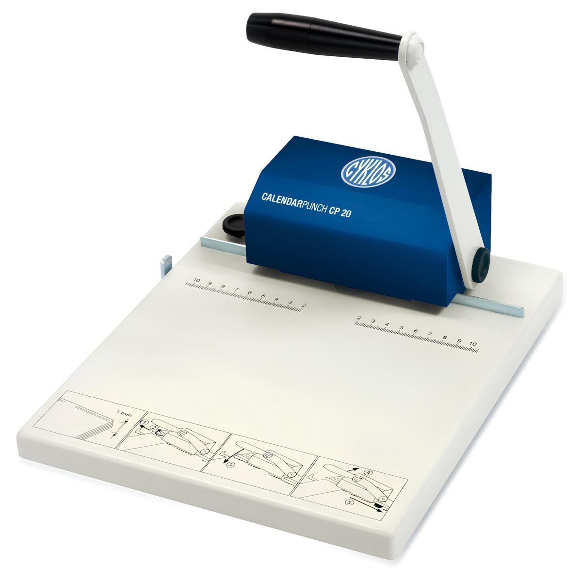 Perforateur demi-lune pour calendriers CP 20 CYKLOS - Perforateur demi-lune Cyklos CP 20 pour calendriers, avec sa butée papier
