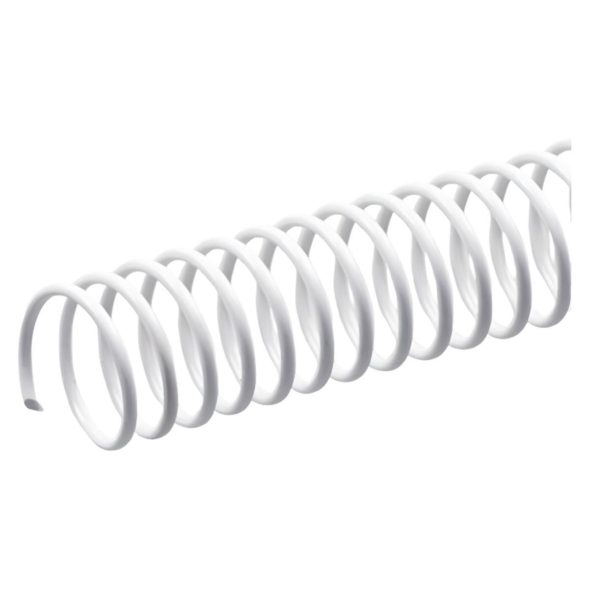 Spirales de reliure plastiques A4, pas 4:1 Spirales coils plastiques A4 14 mm (15/32"), pas 4:1, blanches
