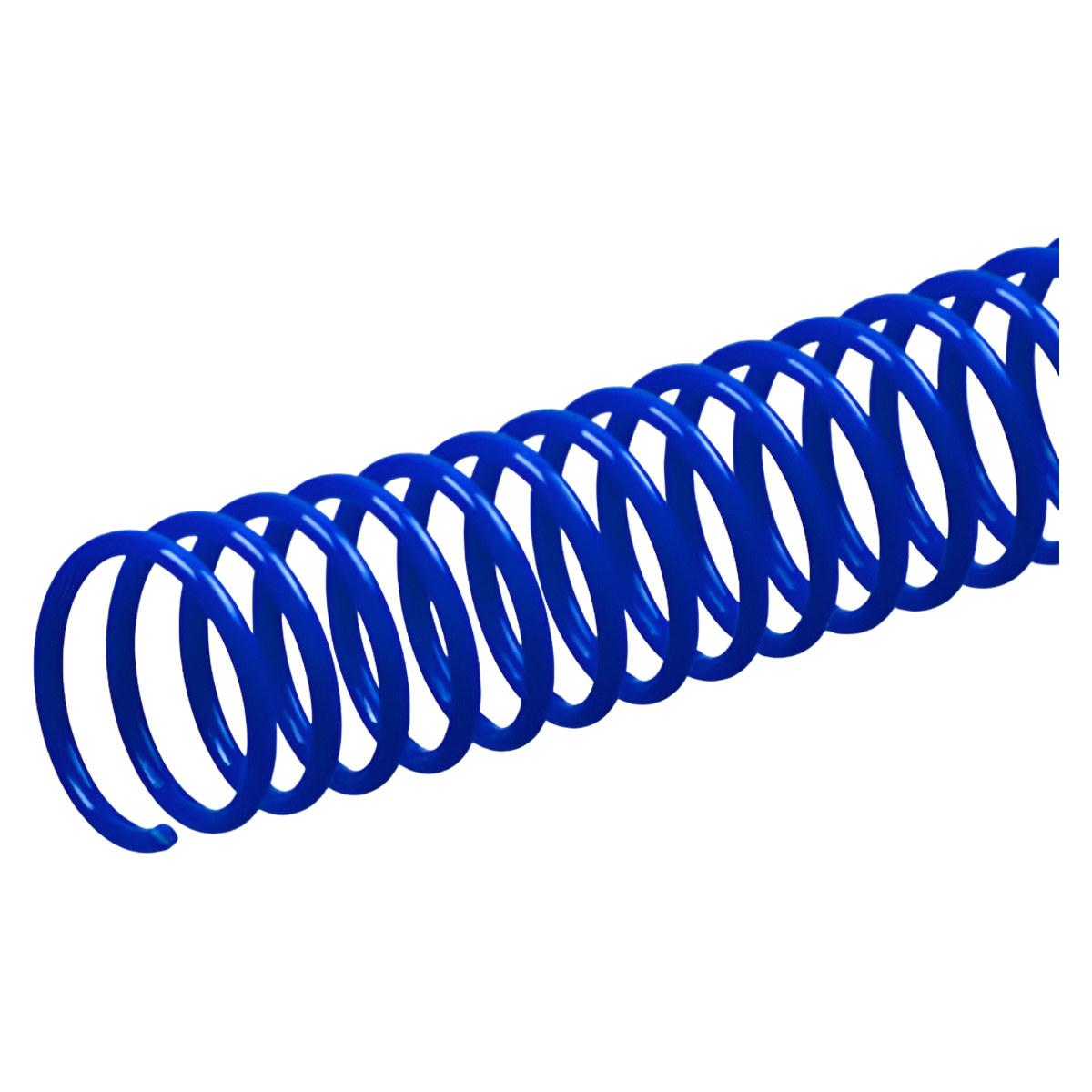 Spirales de reliure plastiques A4, pas 4:1 Spirales coils plastiques A4 8 mm (1/4"), pas 4:1, bleues WYNSTOR