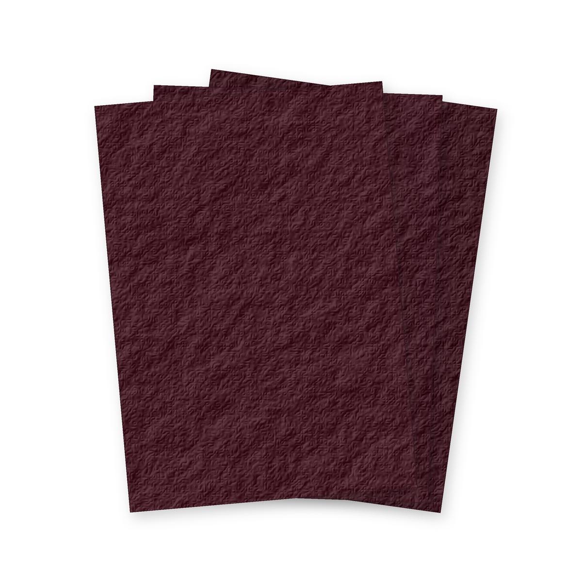 Trois couvertures cartonnées grain cuir bordeaux Falcon K A4 250 g en éventail