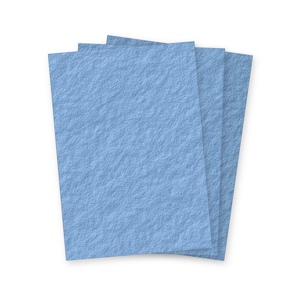 Trois couvertures cartonnées grain cuir bleu clair Falcon K A4 250 g en éventail
