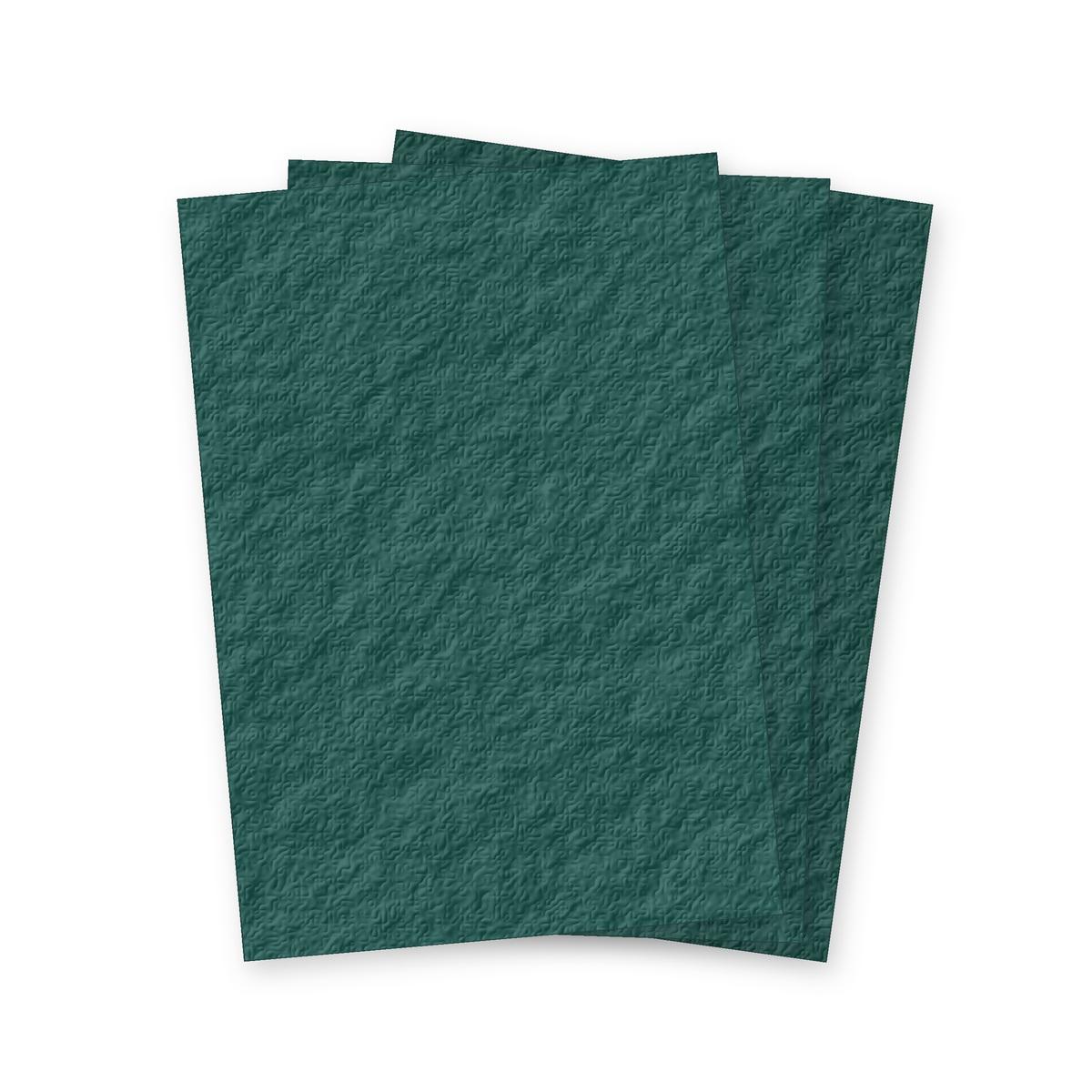 Trois couvertures cartonnées grain cuir vert foncé Falcon K A4 250 g en éventail