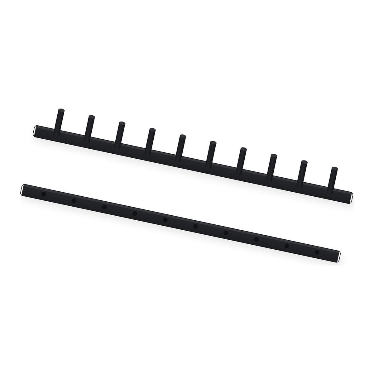 Peigne thermosoudé Falcon K 25 mm A4 noir : baguette à 10 picots et contre-baguette, illustration