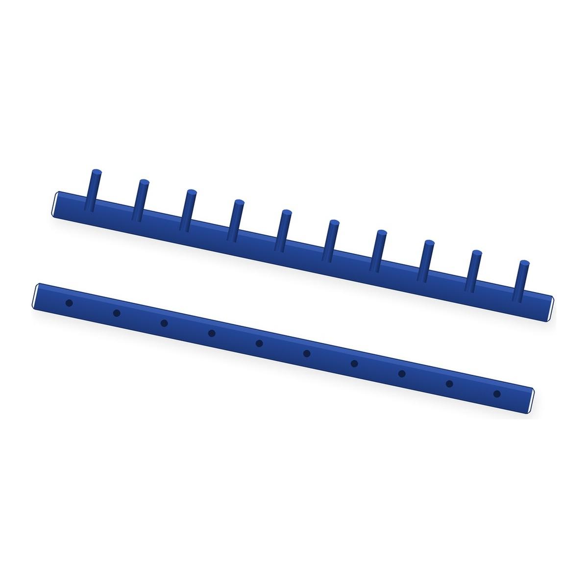 Peigne thermosoudé Falcon K 51 mm A4 bleu : baguette à 10 picots et contre-baguette, illustration