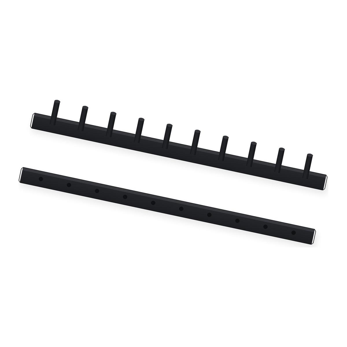Peigne thermosoudé Falcon K 51 mm A4 noir : baguette à 10 picots et contre-baguette, illustration