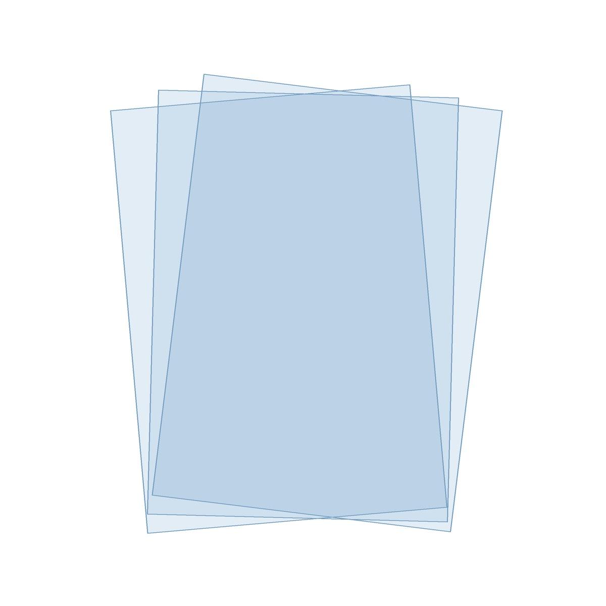 Couverture de reliure transparente A3 PVC 150 microns A3 FALCON K — Couvertures PVC transparentes A3 Falcon K 150 microns, trois feuilles superposées