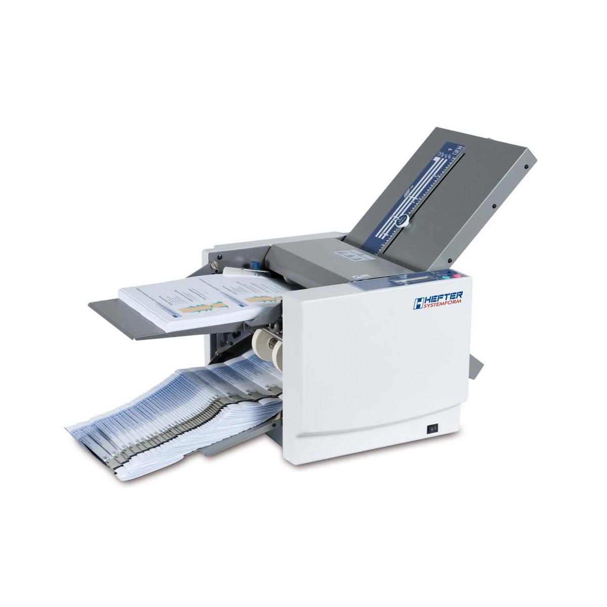 Plieuse de documents A4 TF MEGA-S HEFTER — Plieuse de documents A4 Hefter TF MEGA-S avec pile de feuilles pliées en sortie