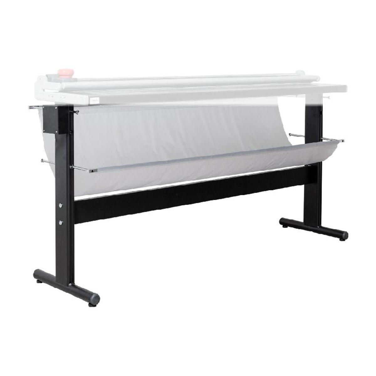 Stand métallique NEOLT pour coupeuse Trim-W 250, monté sous la coupeuse (coupeuse estompée), avec sa bâche à chutes