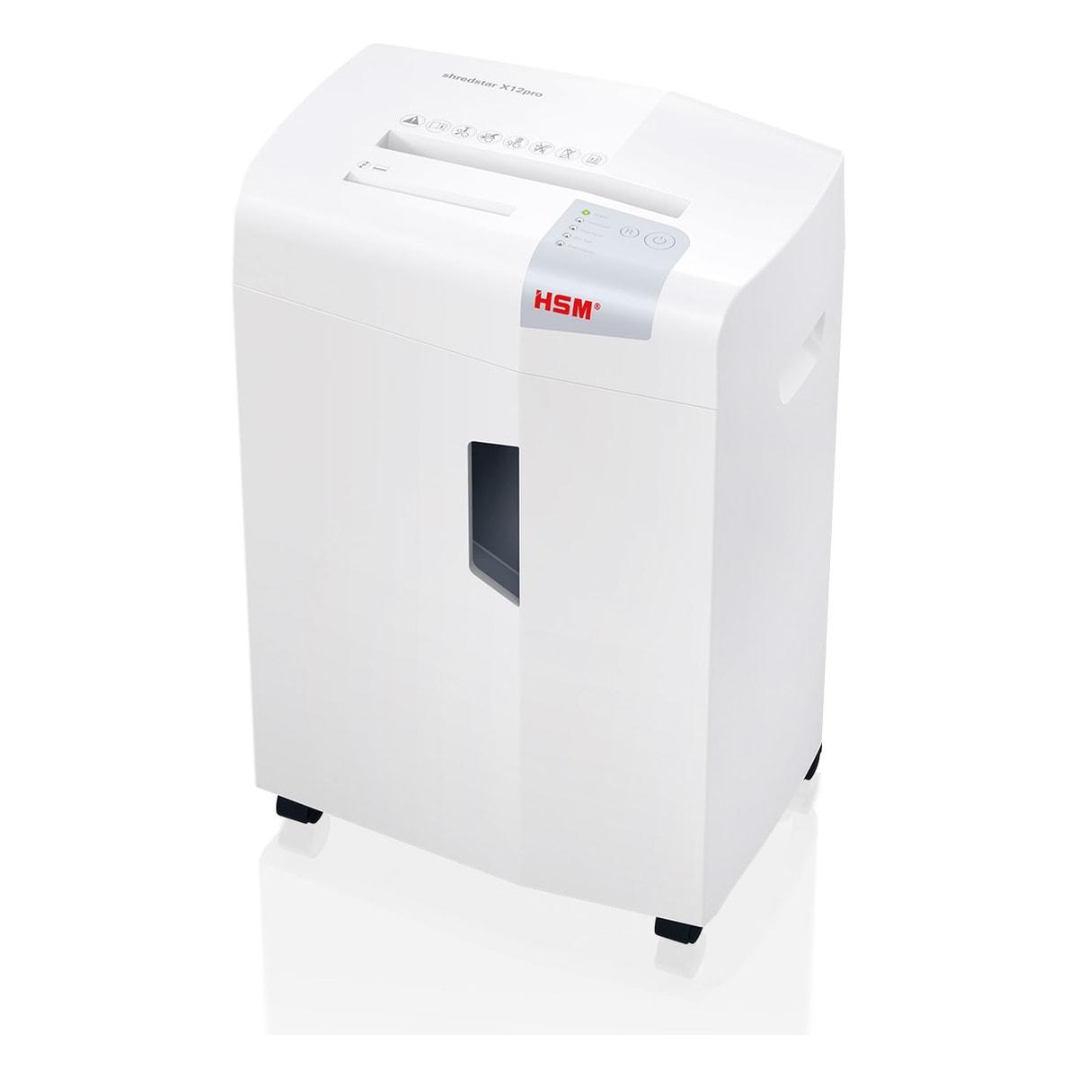 Destructeur de documents HSM shredstar X12pro, vu de trois quarts