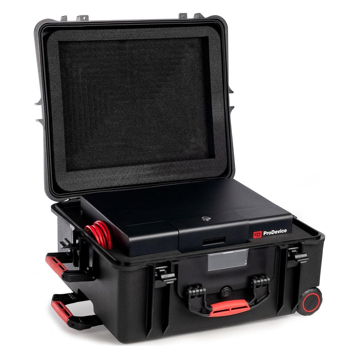 Valise de transport PRODEVICE pour démagnétiseur ASM120, ouverte avec le démagnétiseur rangé dans la coque