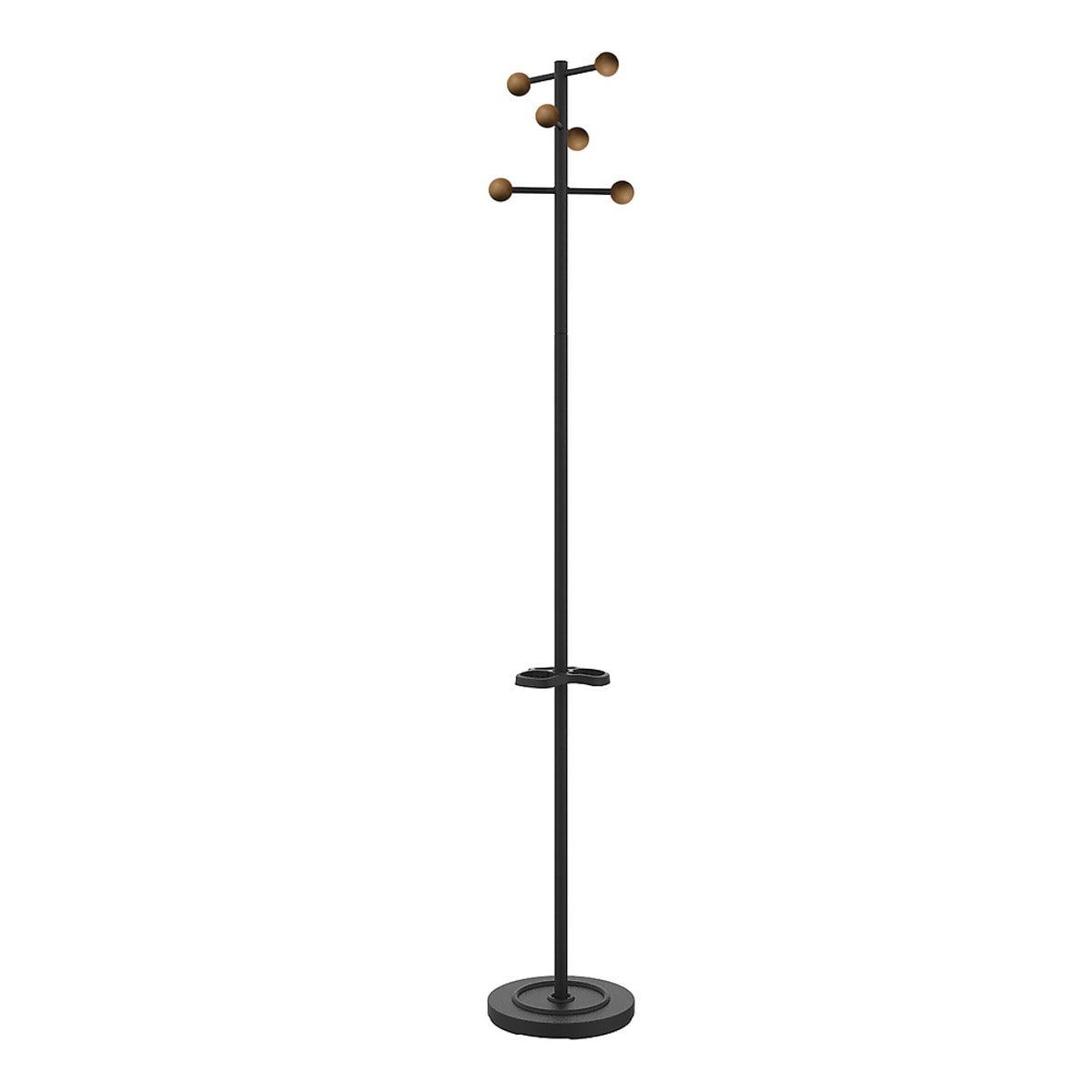 Portemanteau sur pied UNILUX WELCOME noir et bois, vue d'ensemble