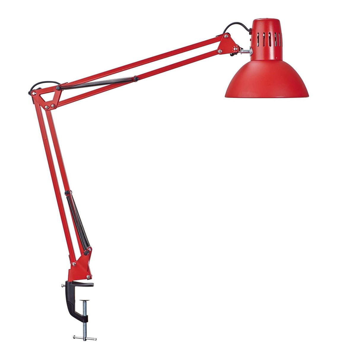 Lampe de bureau à pince MAULstudy rouge, vue d'ensemble