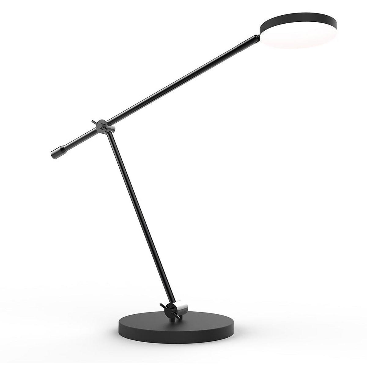 Lampe de bureau LED connectée UNILUX SUNLIGHT noir et chrome, vue d'ensemble