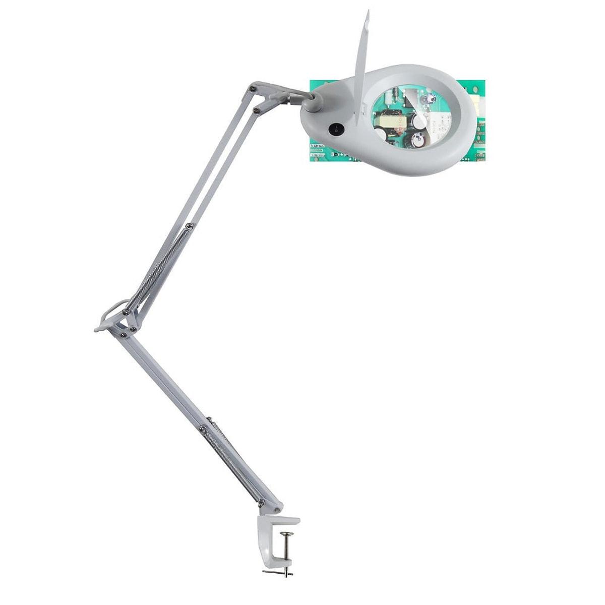 Lampe loupe LED à pince UNILUX ZOOM blanc, vue d'ensemble