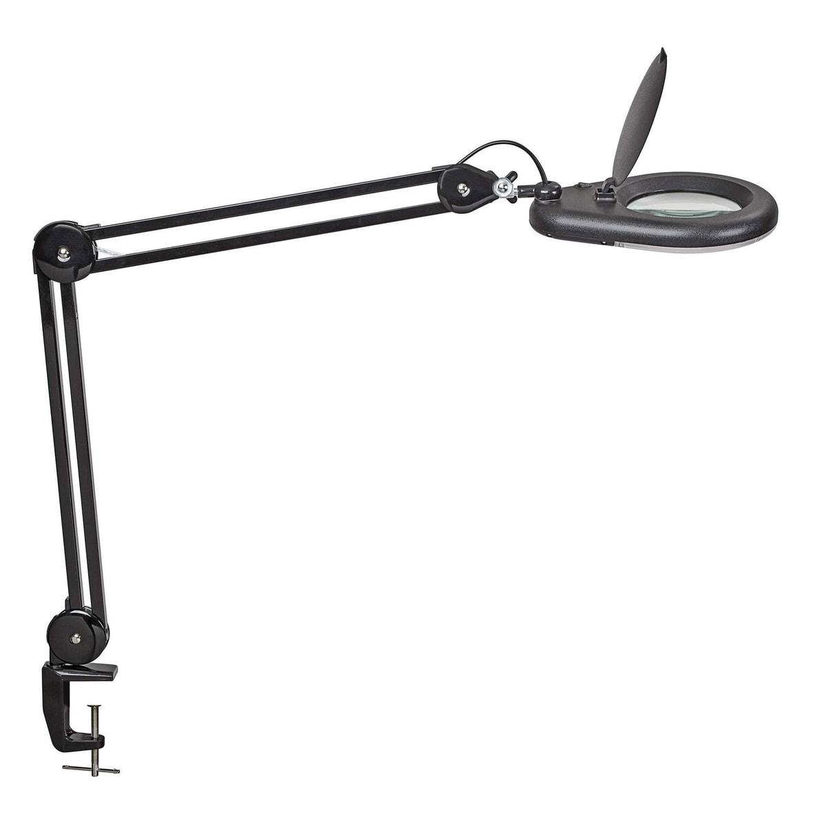 Lampe loupe LED à pince MAULviso noir, vue d'ensemble