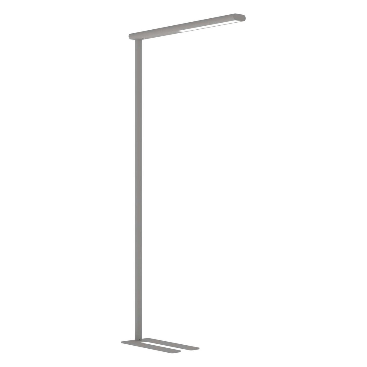 Lampadaire LED dimmable MAULjet argent, vue d'ensemble