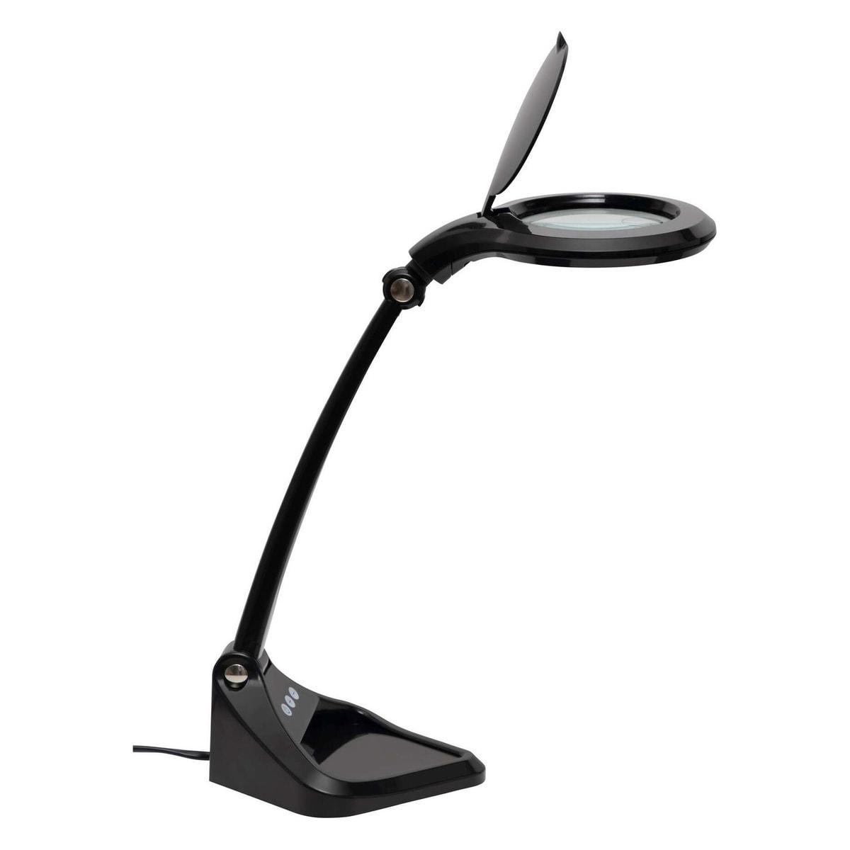 Lampe loupe LED dimmable MAULiris noir, vue d'ensemble