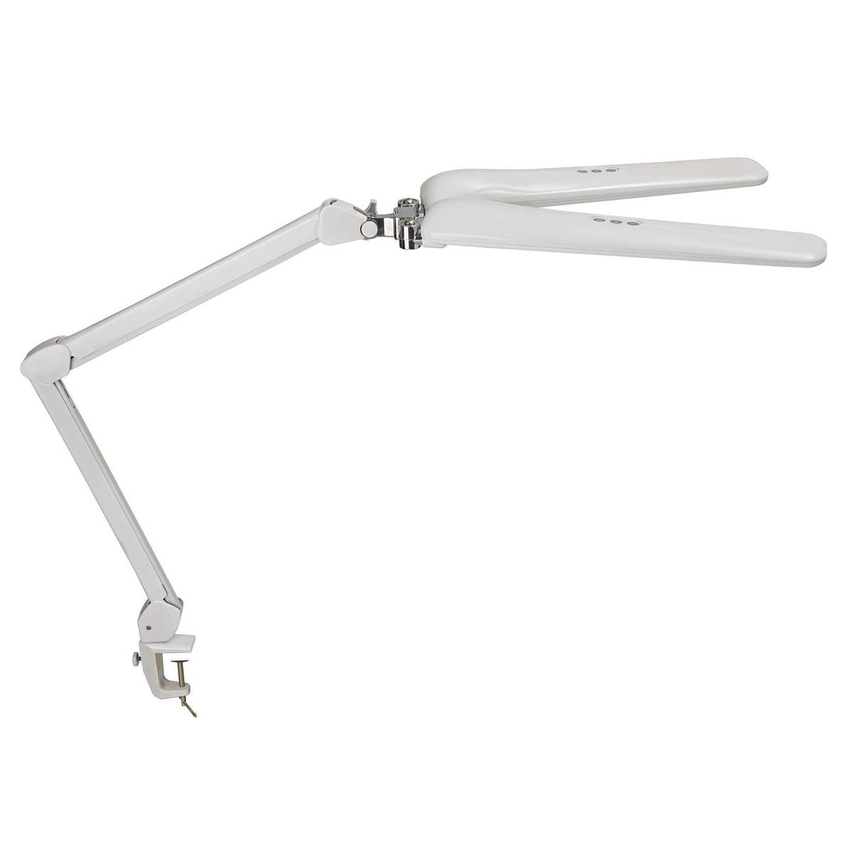 Lampe de travail LED à pince MAULcraft duo blanc, vue d'ensemble