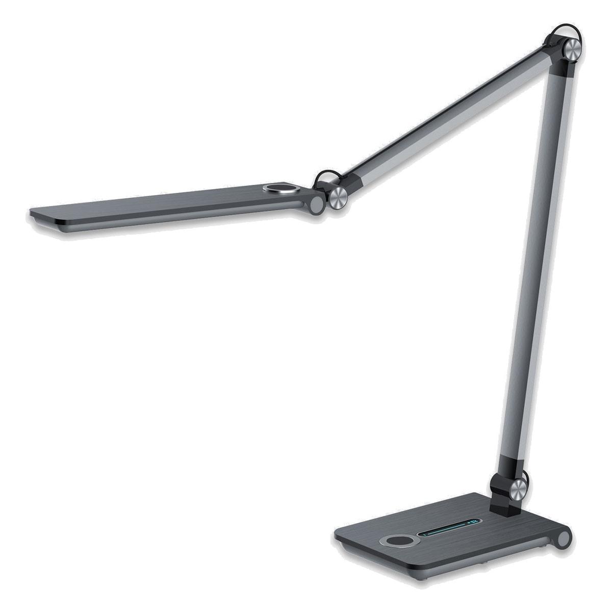 Lampe de bureau Hansa Wave gris métallique, vue d'ensemble