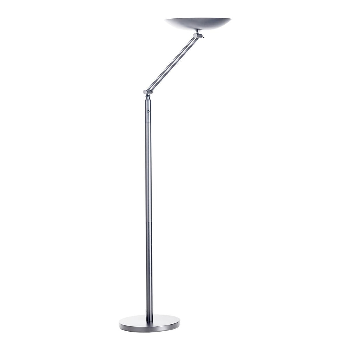 Lampadaire LED à éclairage indirect UNILUX VARIALUX articulé gris métal, vue d'ensemble