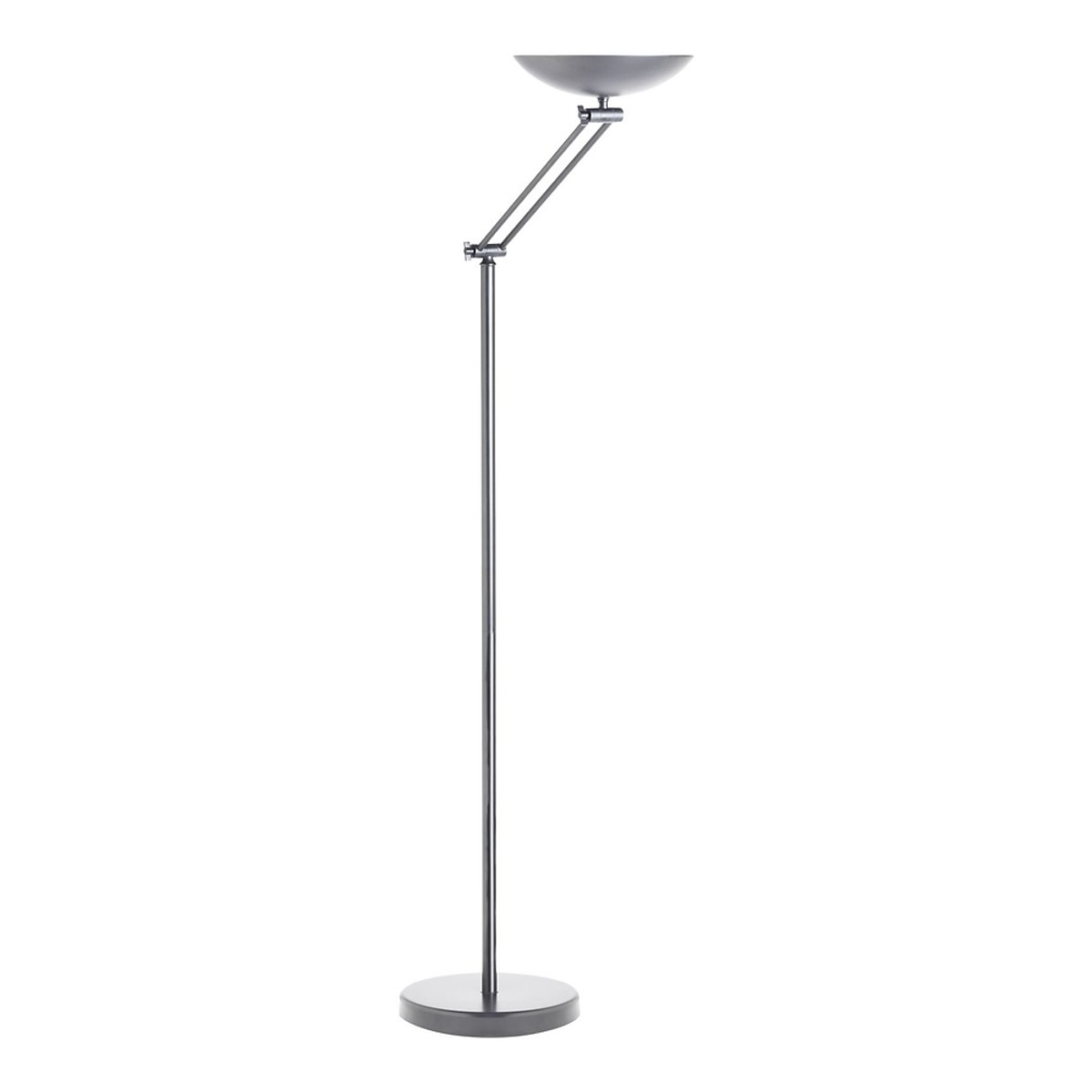 Lampadaire LED à éclairage indirect UNILUX DELY 2.0 articulé gris métal, vue d'ensemble