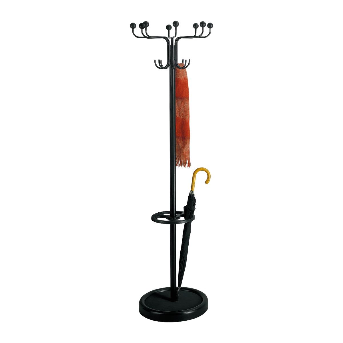 Portemanteau sur pied pivotant kerkmann Rondo noir, vue d'ensemble