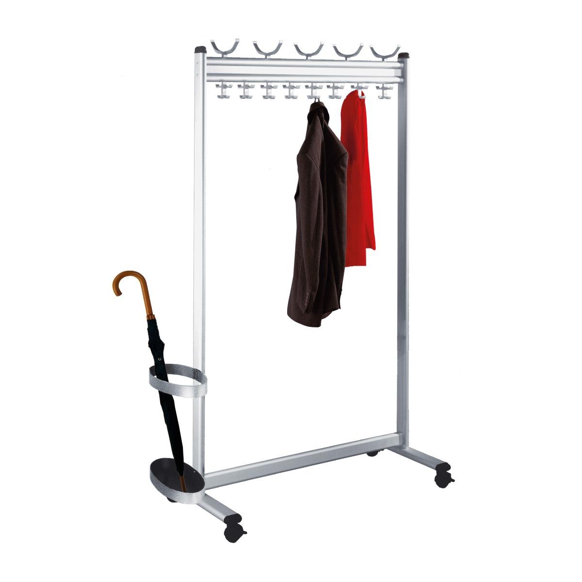 Vestiaire mobile en aluminium kerkmann Multiline 36 crochets, vue d'ensemble
