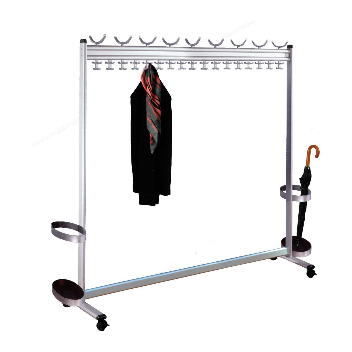 Vestiaire mobile en aluminium kerkmann Multiline 68 crochets, vue d'ensemble