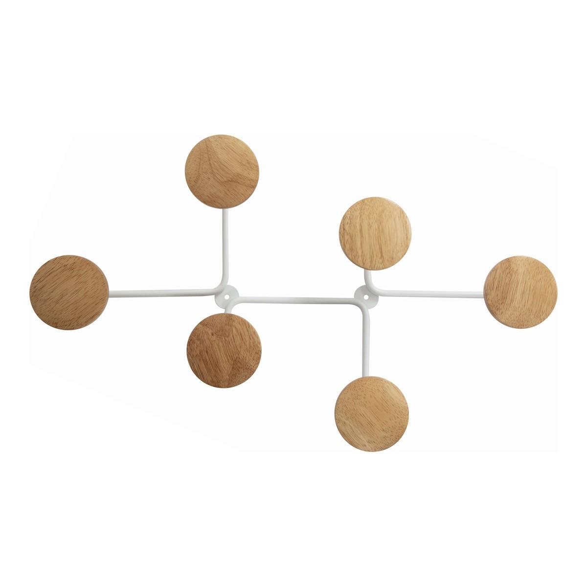 Patère murale design ALBA SIX blanc, vue d'ensemble