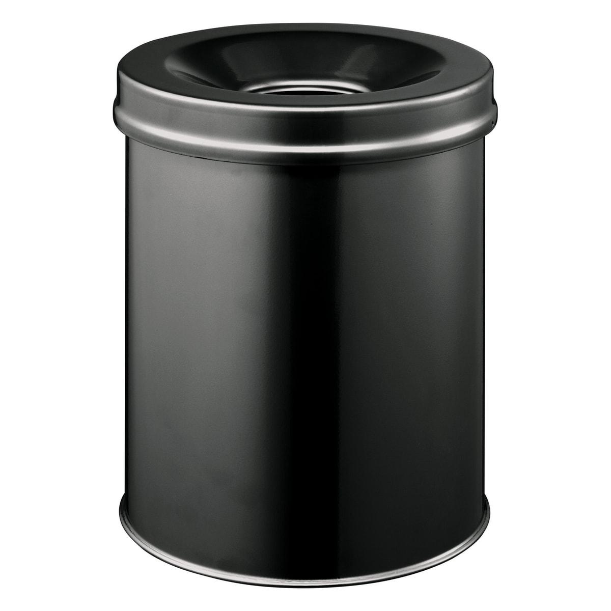 Corbeille anti-feu DURABLE SAFE 15 litres noire, vue d'ensemble