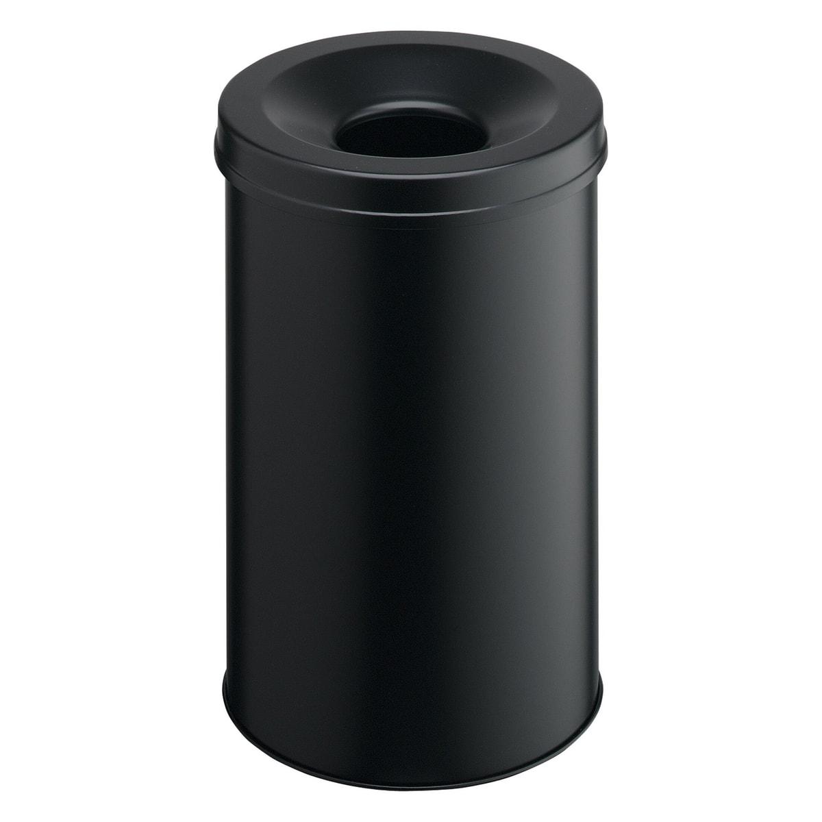 Corbeille anti-feu DURABLE SAFE 30 litres noire, vue d'ensemble