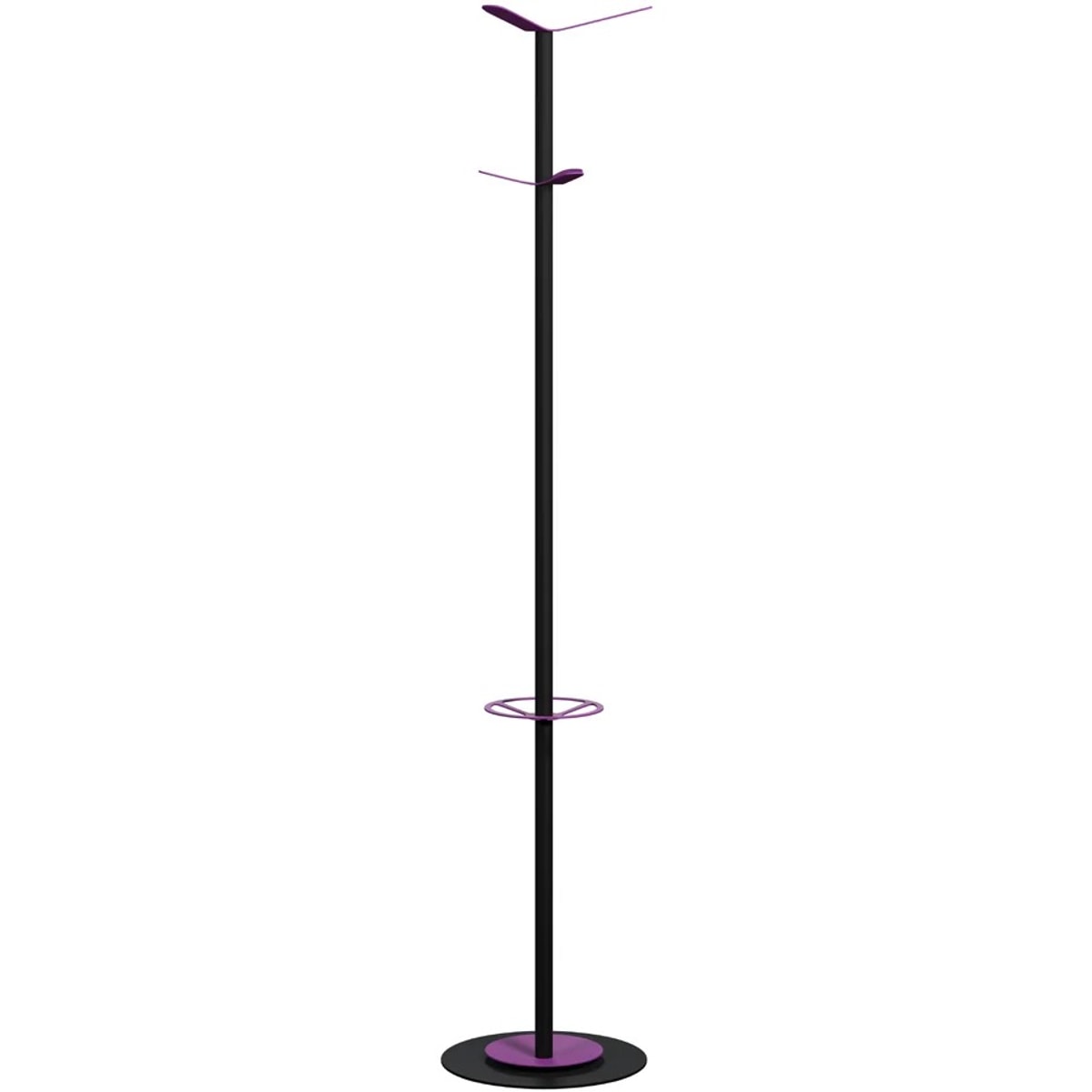 Portemanteau sur pied PAPERFLOW COLOR RANGE noir et lilas, vue d'ensemble