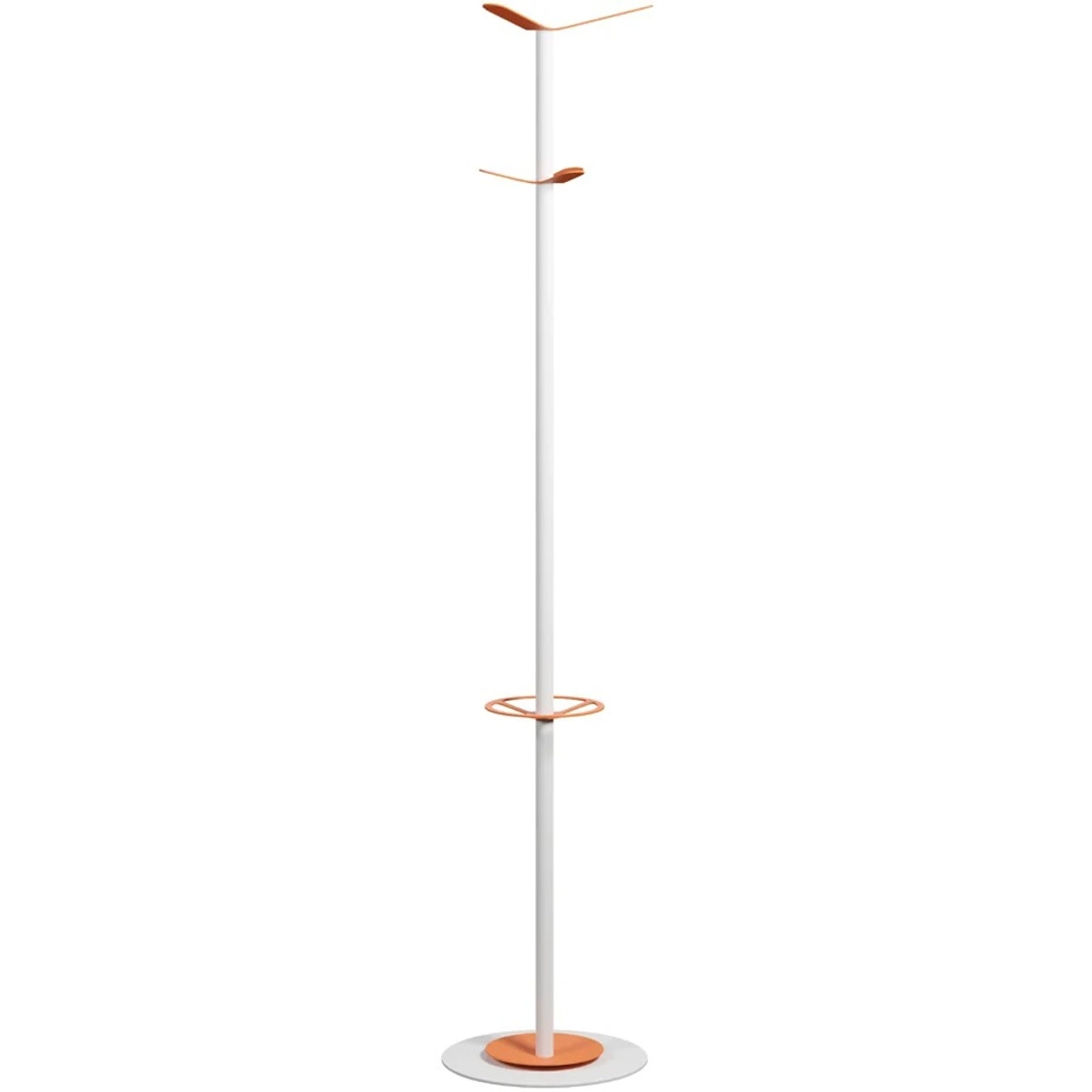 Portemanteau sur pied PAPERFLOW COLOR RANGE blanc et orange, vue d'ensemble