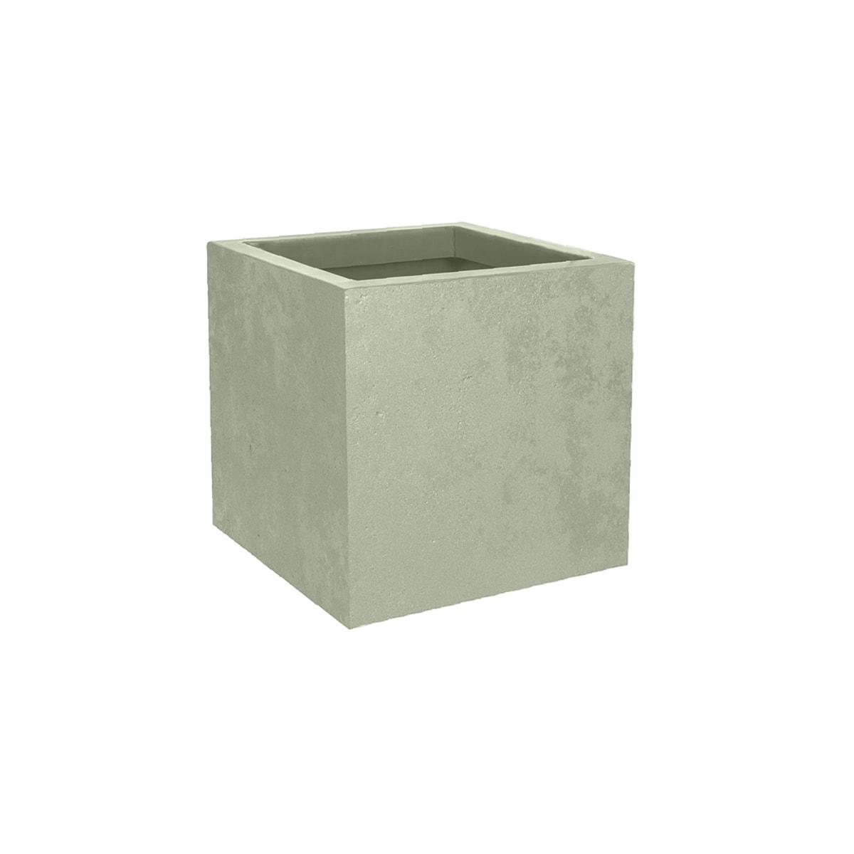 Bac à plantes carré Poétic BASALT'UP carré 30 cm vert amande, vue d'ensemble