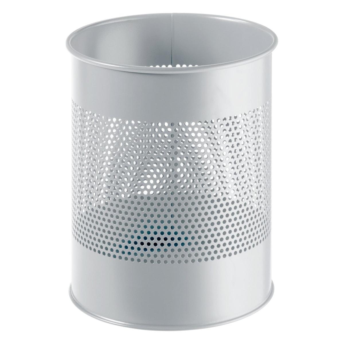 Corbeille à papier DURABLE ajourée 15 litres grise, vue d'ensemble