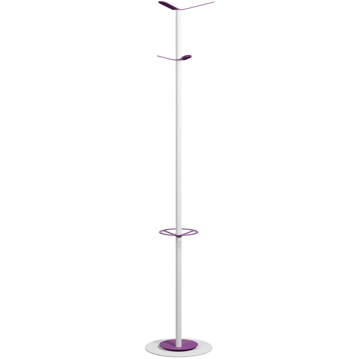 Portemanteau sur pied PAPERFLOW COLOR RANGE blanc et lilas, vue d'ensemble