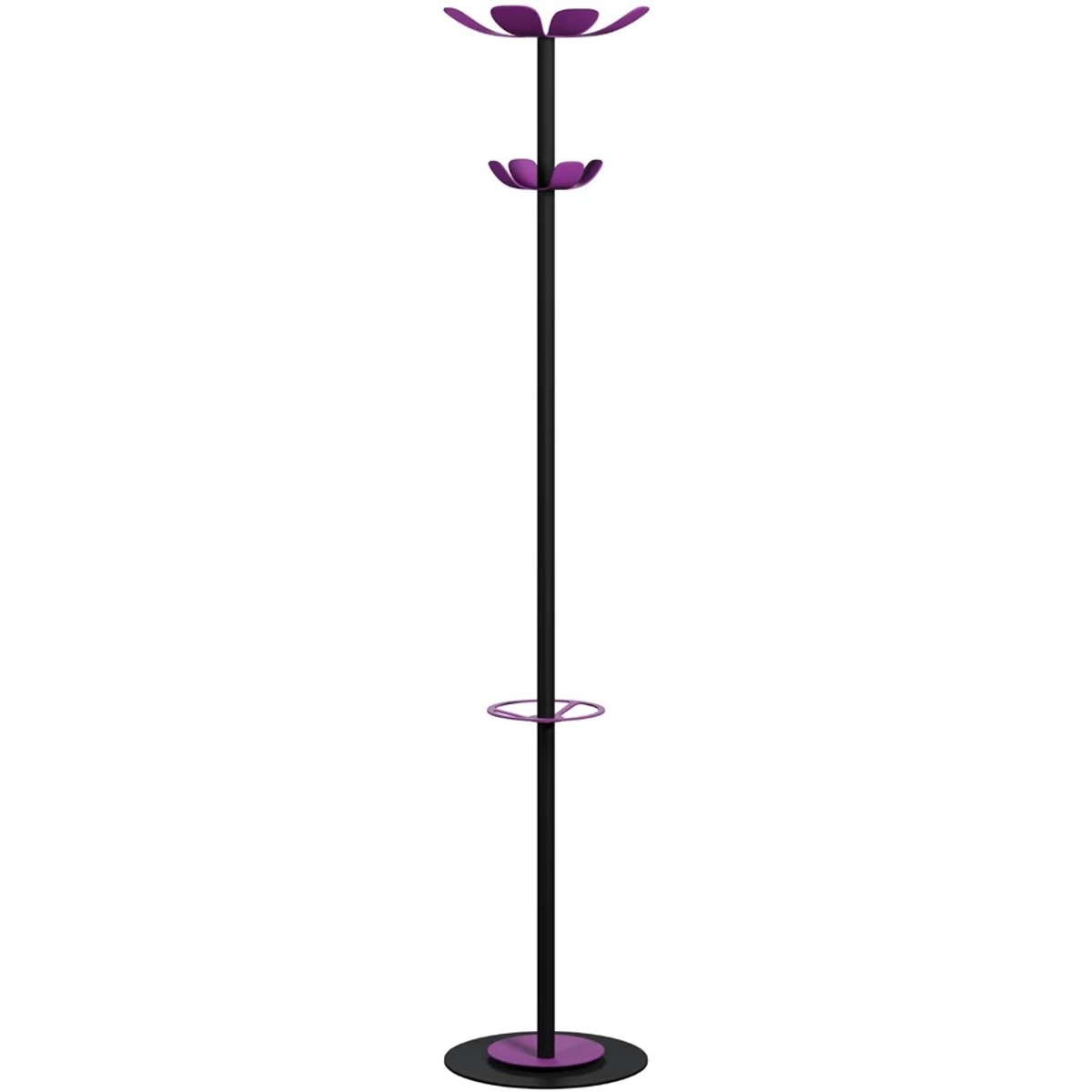 Portemanteau sur pied PAPERFLOW COLOR RANGE noir et lilas, vue d'ensemble