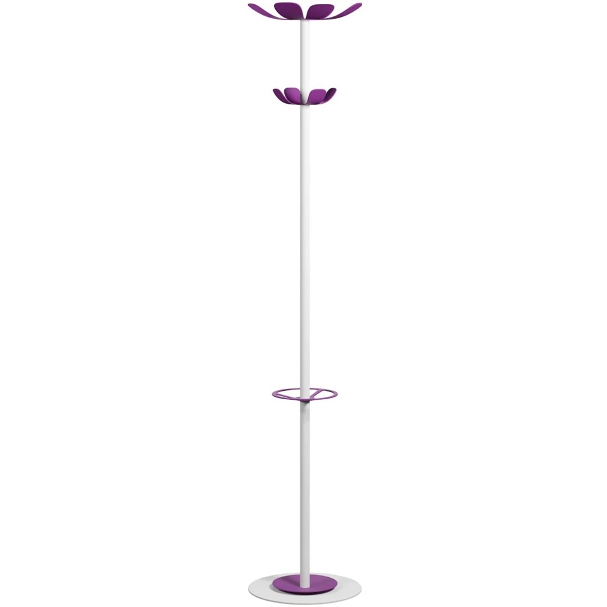 Portemanteau sur pied PAPERFLOW COLOR RANGE blanc et lilas, vue d'ensemble