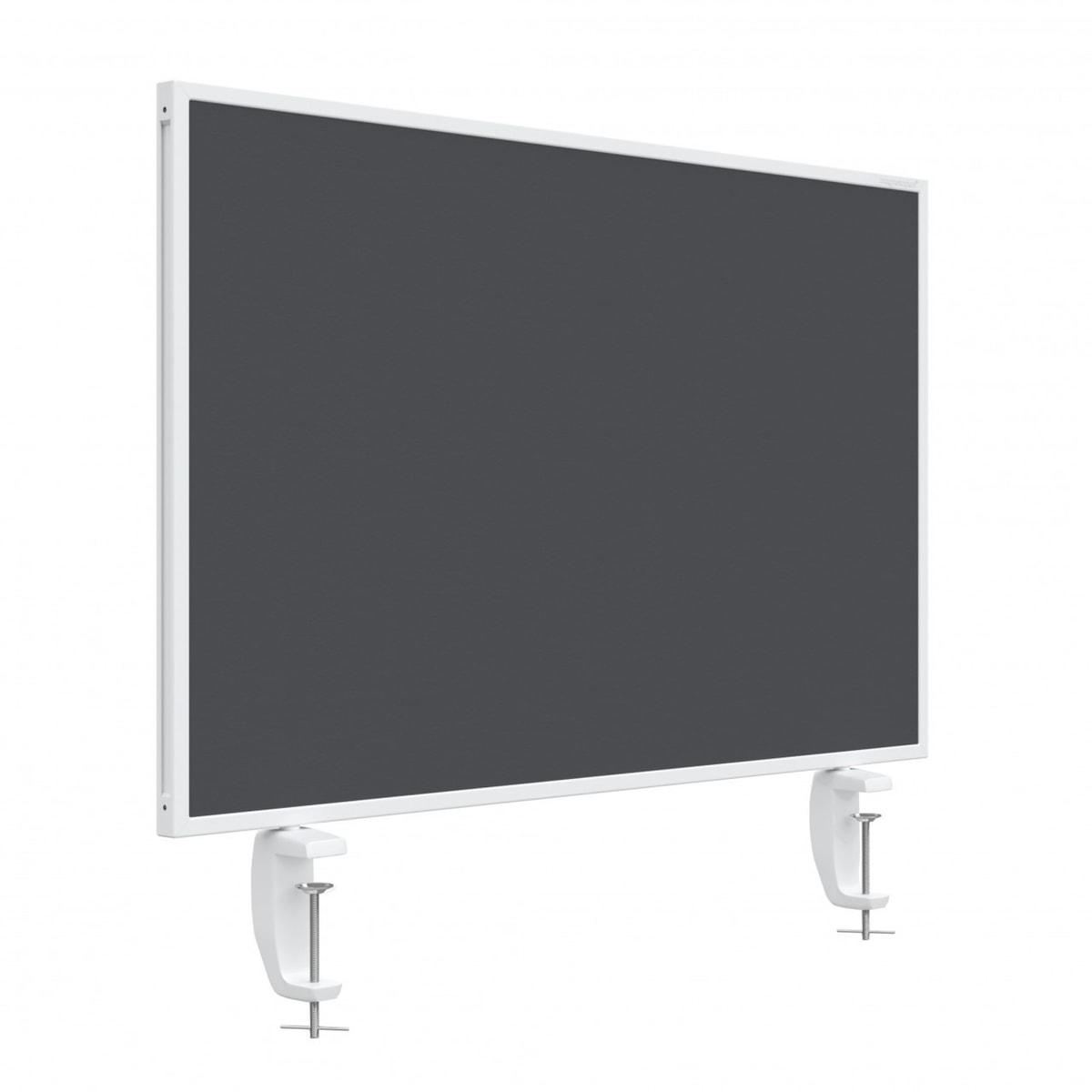 Écran de bureau tableau blanc et feutre magnetoplan VarioPin gris, vue d'ensemble, face feutre