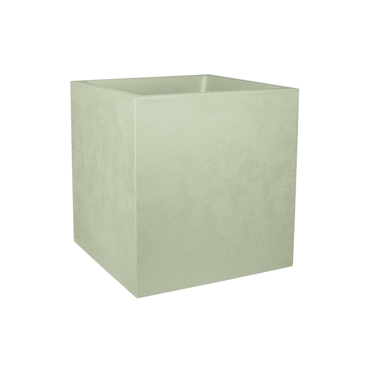 Bac à plantes carré double paroi Poétic BASALT carré 40 cm vert amande, vue d'ensemble