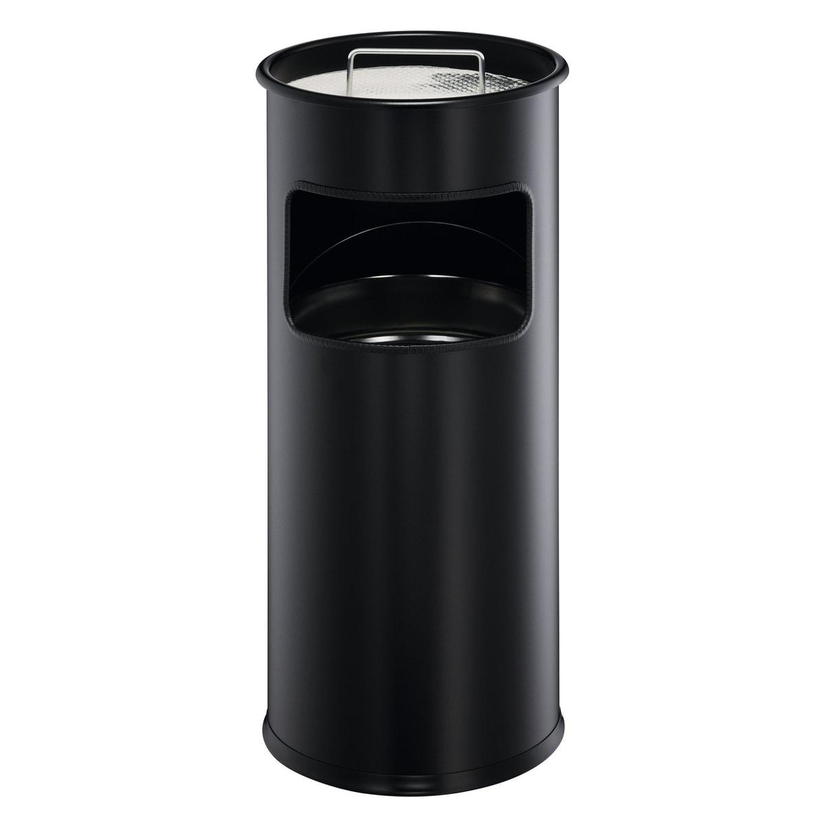 Cendrier-poubelle avec sable DURABLE rond noir, vue d'ensemble
