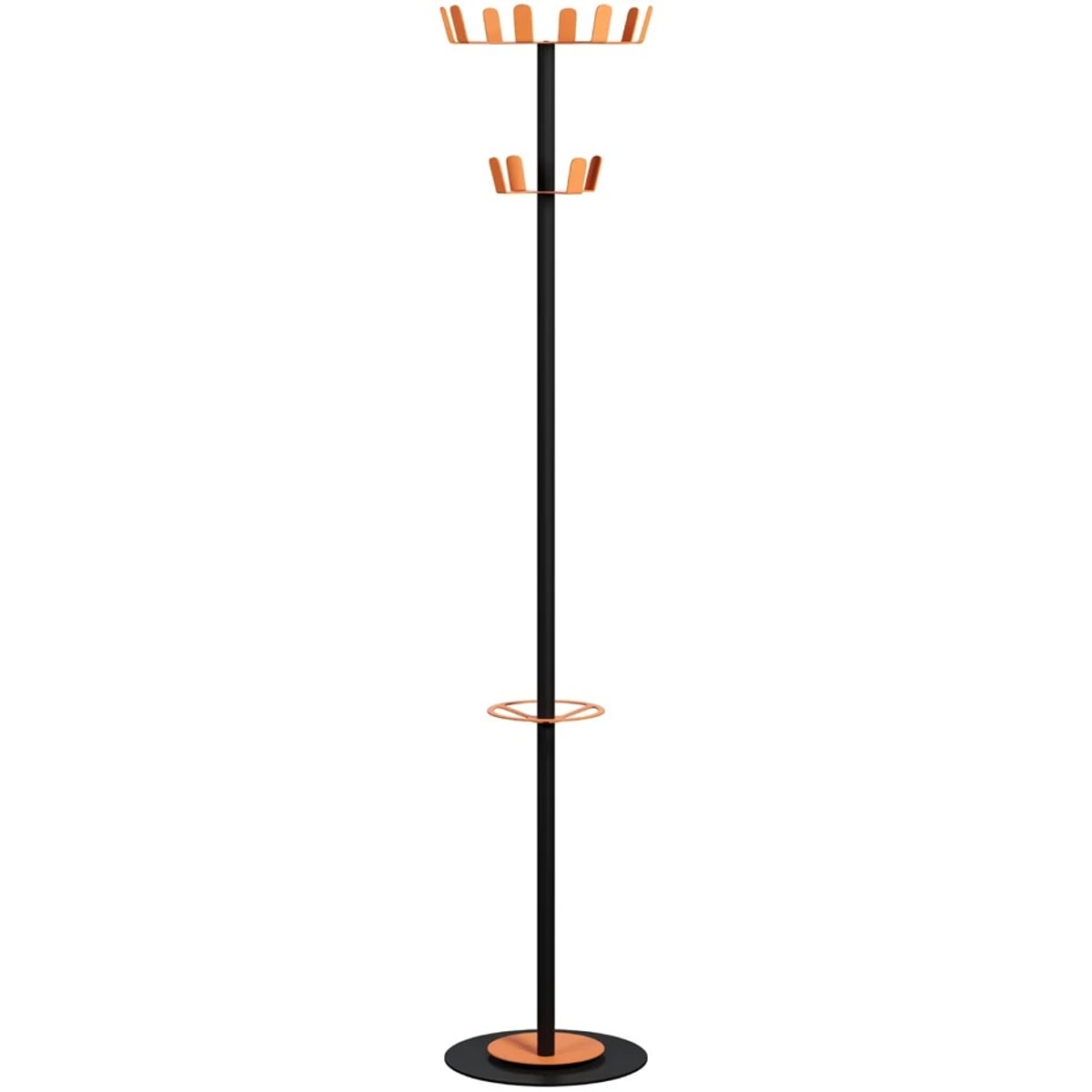 Portemanteau sur pied PAPERFLOW COLOR RANGE noir et orange, vue d'ensemble