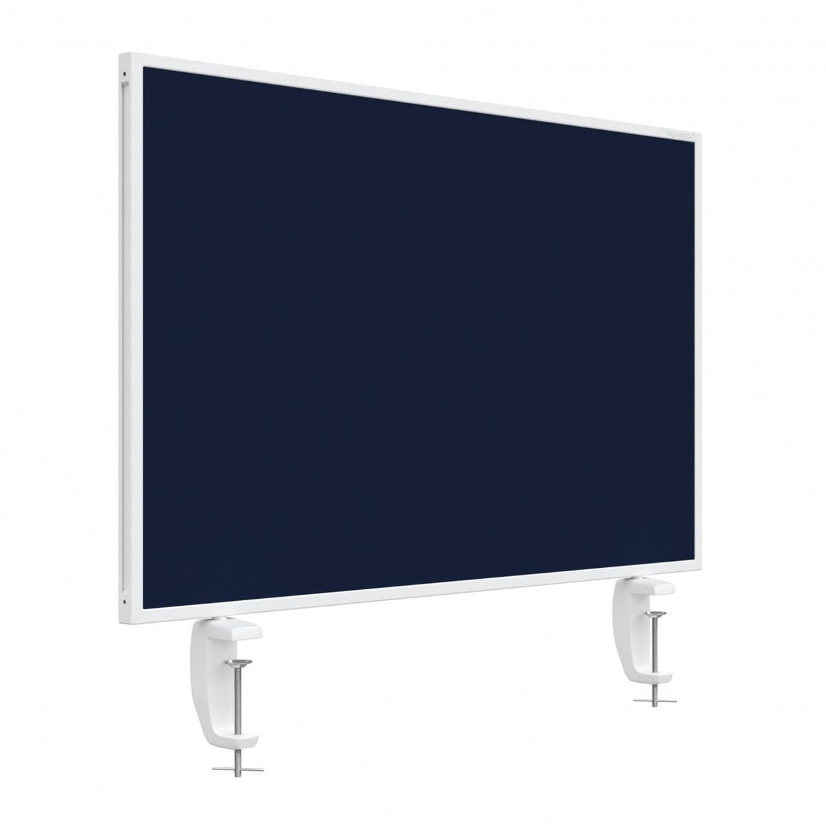Écran de bureau tableau blanc et feutre magnetoplan VarioPin bleu marine, vue d'ensemble, face feutre