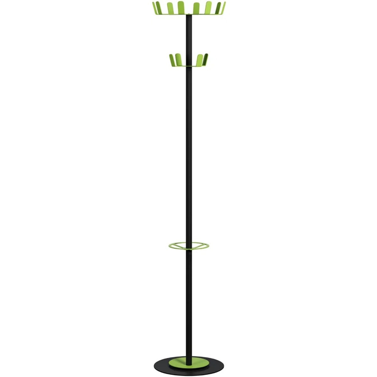 Portemanteau sur pied PAPERFLOW COLOR RANGE noir et vert, vue d'ensemble