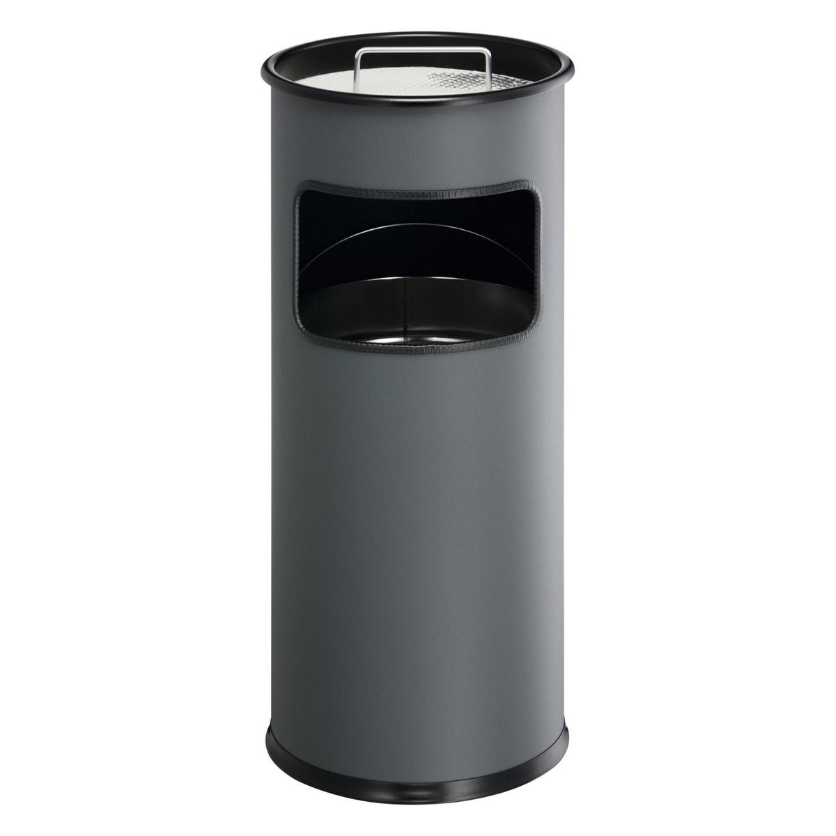Cendrier-poubelle avec sable DURABLE rond anthracite, vue d'ensemble