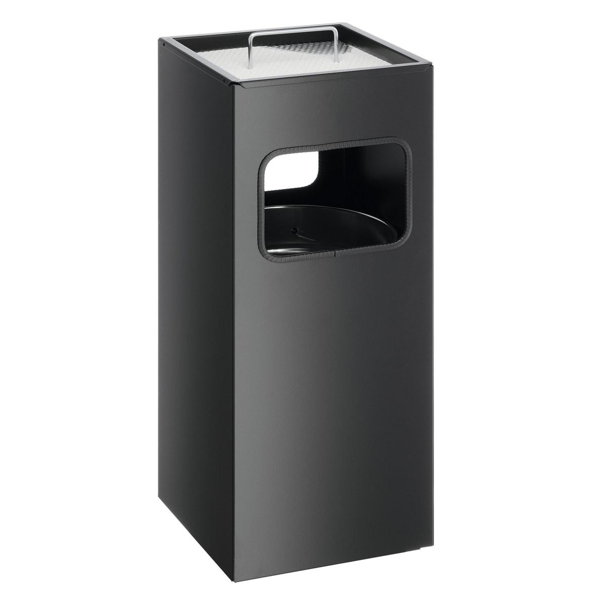 Cendrier-poubelle avec sable DURABLE carré noir, vue d'ensemble