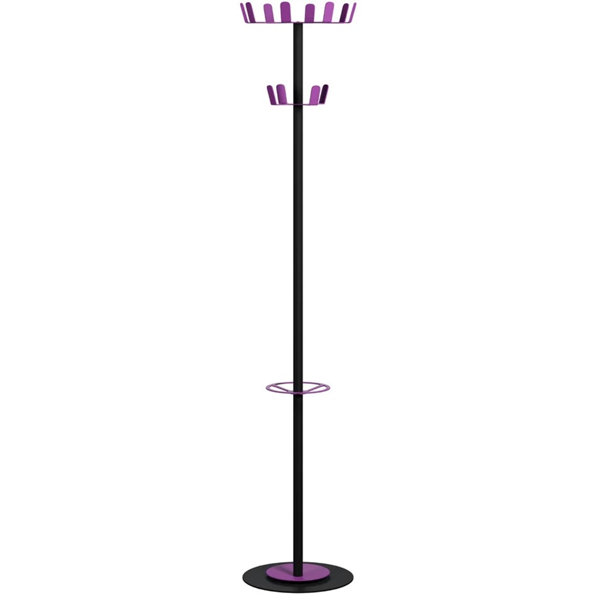Portemanteau sur pied PAPERFLOW COLOR RANGE noir et lilas, vue d'ensemble