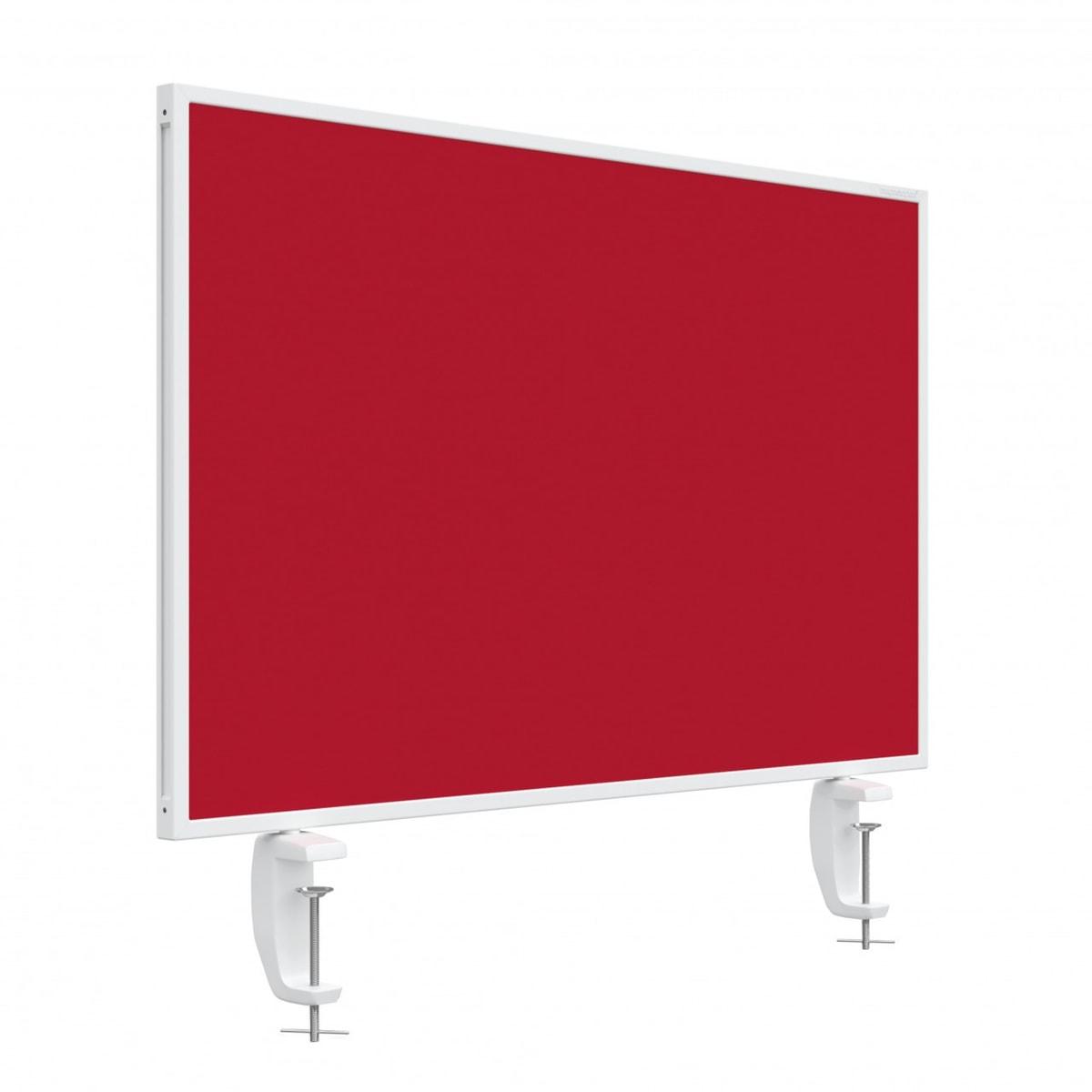 Écran de bureau tableau blanc et feutre magnetoplan VarioPin rouge, vue d'ensemble, face feutre