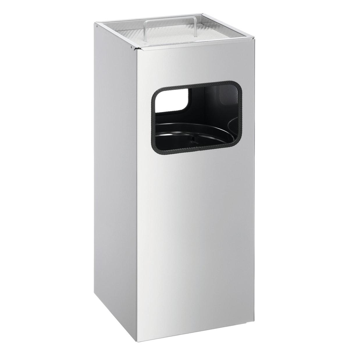 Cendrier-poubelle avec sable DURABLE carré argent métallisé, vue d'ensemble